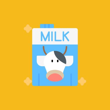 süt simgesi, vektör illüstrasyonu