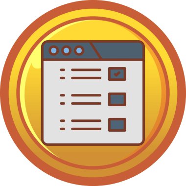 Yuvarlak sikkeli bir madeni para simgesinin vektör çizimi