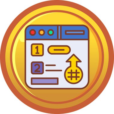 bitcoin. Web simgesi basit illüstrasyon