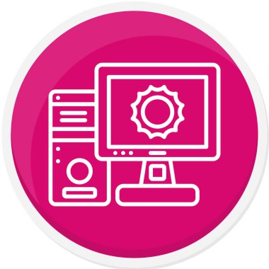 Bilgisayar. Web simgesi basit illüstrasyon