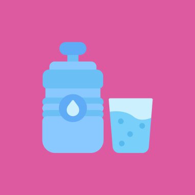 su şişesi simgesi düz.