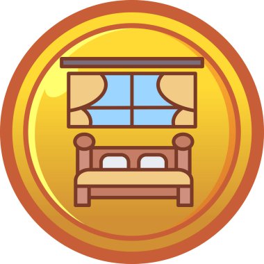 Bir otel koltuğu simgesinin vektör illüstrasyonu