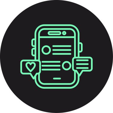 cep telefonu kalp simgesi vektör çizimi