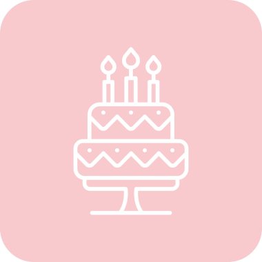 doğumgünü pastası ince çizgi simgesi