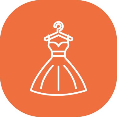 Gelinlik ikonu, vektör illüstrasyonu