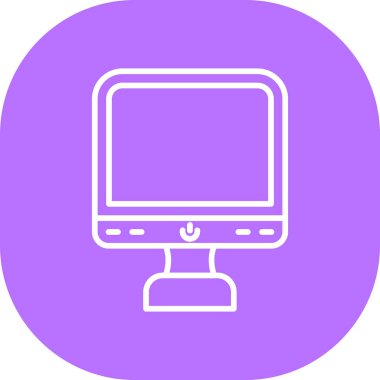 bilgisayar monitörü ikon vektör illüstrasyonu