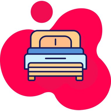 yatak ağı simgesi, beyaz arkaplanda izole edilmiş basit vektör illüstrasyonu