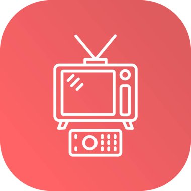 Moda tarzında izole edilmiş televizyon simgesi