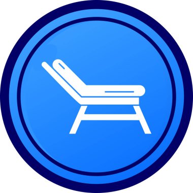 Koltuk simgesi mavi renk izole edildi