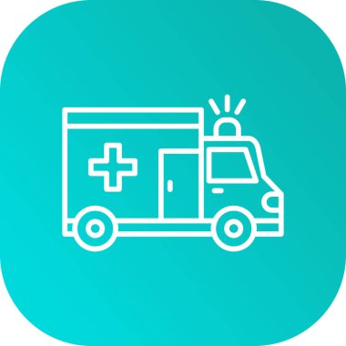 ambulans simgesi, vektör illüstrasyonu