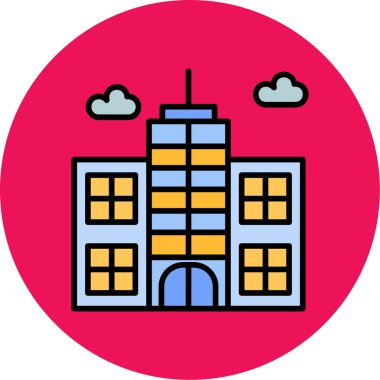 Binalar. Web simgesi basit illüstrasyon