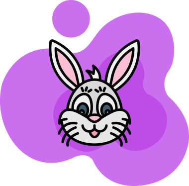 Paskalya tavşanı kulaklı sevimli tavşan çizgi filmi.