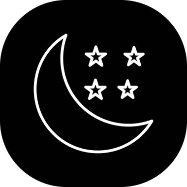 Hilal uydusu olan bir uydunun vektör çizimi.