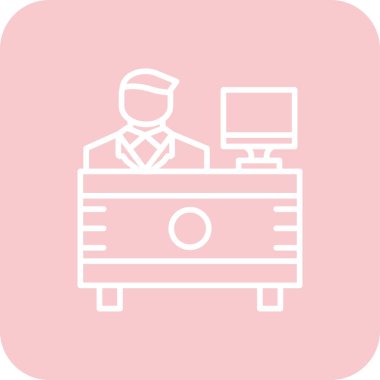 Modern ofis simgesinin vektör illüstrasyonu