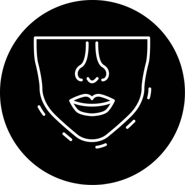 Kadın yüzü daire simgesi, basit stil