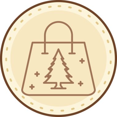 Noel çantası modern simge, vektör illüstrasyonu