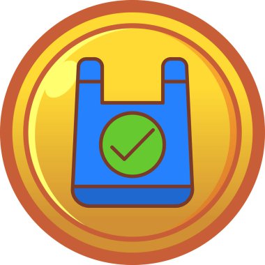 Sarı damga simgesinin vektör illüstrasyonu