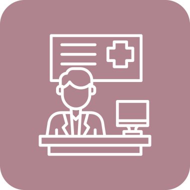 Tıbbi maskeli bir doktorun vektör simgesi