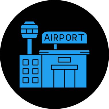 Havaalanı simgesinin vektör illüstrasyonu