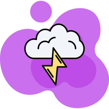 Şimşek vektör çizimi olan bulut