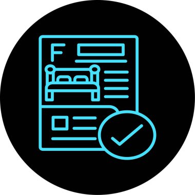 Kontrol işaretli belge simgesinin vektör illüstrasyonu.