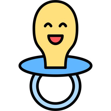 Bebek emziği simgesi renk ana hatları vektörü