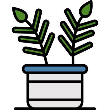 Saksılı bitki simgesi, anahat stili