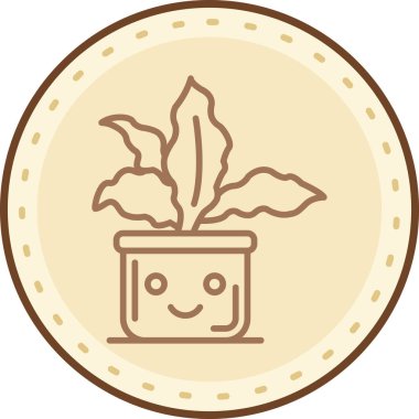 Bitkili bir tencerenin vektör illüstrasyonu