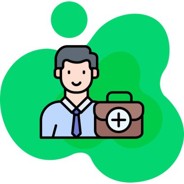 Doktor. Web simgesi basit illüstrasyon