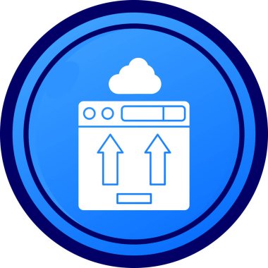 Bulutlu bir mavi ve beyaz ikonun vektör çizimi