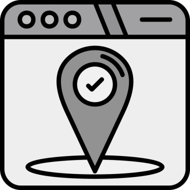 Tarayıcı konum haritası simgesi ana hat biçiminde