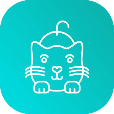 Çizgi Kedisi simgesi beyaz arkaplanda izole edildi. Renkli taslak konsepti. Vektör.