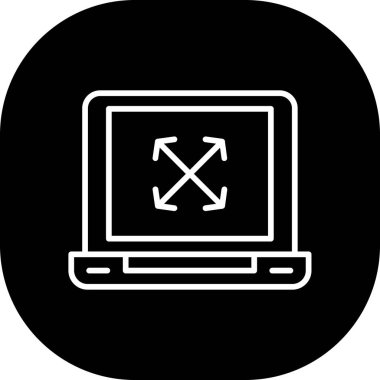 Dizüstü bilgisayar simgesi vektör çizimi