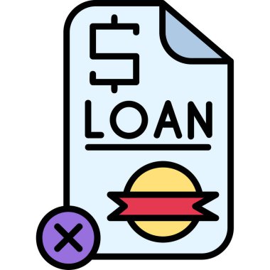 Kredi ikonu renk ana hatları vektörü