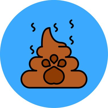 Mavi ve kırmızı renkli bir karikatür simgesinin vektör çizimi