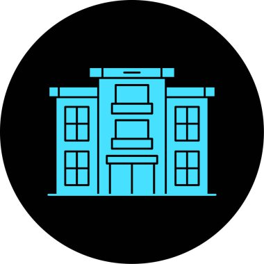 Bir bina simgesinin vektör illüstrasyonu