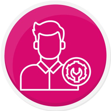 Madeni para ikonu olan bir iş adamı. vektör illüstrasyonu