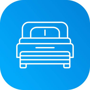 yatak simgesi soyut arkaplanda izole edildi