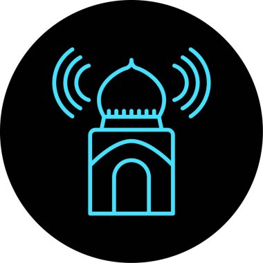 Müslüman İslam simgesi renk ana hatları vektörü