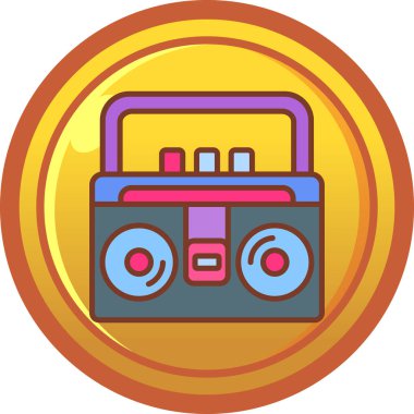 Radyo. Web simgesi basit illüstrasyon