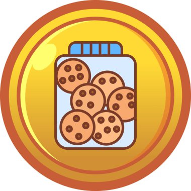 Kurabiye. Web simgesi basit illüstrasyon