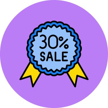 İndirim simgesi vektör illüstrasyonu