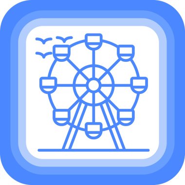 Bir çiçeğin mavi ikonunun vektör illüstrasyonu