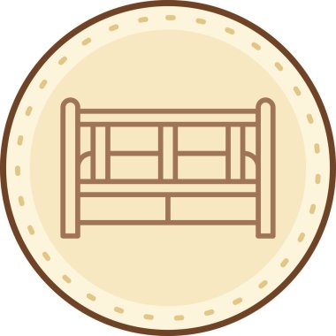 Yatağa. Web simgesi basit illüstrasyon