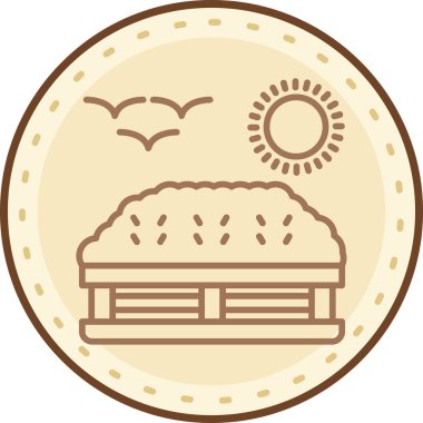 Fırın ekmek ikonu, ana hatlarıyla doldurulmuş.