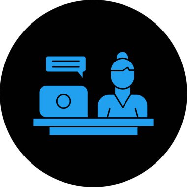 Dizüstü bilgisayarı olan bir kadının vektör çizimi