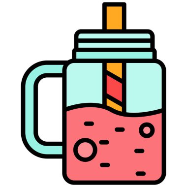 içecek içecek ikonu doldurulmuş - taslak biçiminde