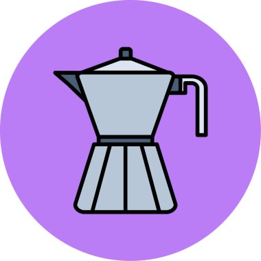 Kahve makinesi ikonu. Taslak kahve makinesi vektör simgesi rengi düz izole