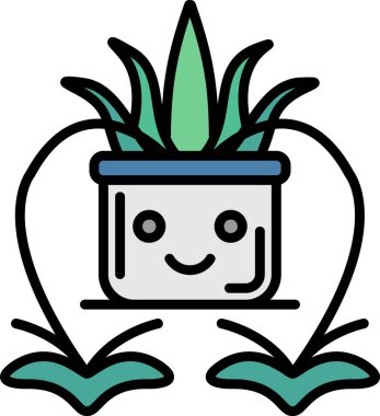 Kaktüs Simgesi, vektör illüstrasyonu