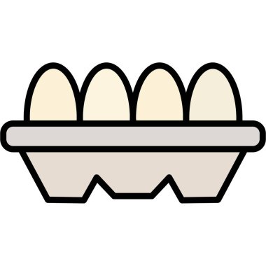 tavuk yumurtası simgesi renk ana hatları vektörü